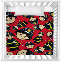 Cute Cartoon Fireman Firefighter With Axe Pattern Nursery Decor 136639325