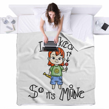 Cute Cartoon Kids Vector And Illustration Blankets 202879324
