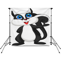 Cute Cartoon Skunk Waving Backdrops 64134862