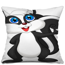 Cute Cartoon Skunk Waving Pillows 64134862