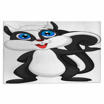 Cute Cartoon Skunk Waving Rugs 64134862