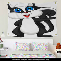 Cute Cartoon Skunk Waving Wall Art 64134862