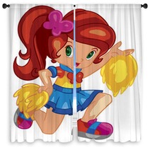 Cute Cheerleader Window Curtains 25040200