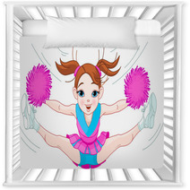 Cute Cheerleading Girl Jumping In Air Nursery Decor 25561542