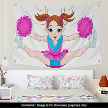 Cute Cheerleading Girl Jumping In Air Wall Art 25561542