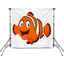 Cute Clown Fish Cartoon Backdrops 63911282