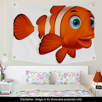 Cute Clown Fish Cartoon Wall Art 52528156