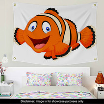 Cute Clown Fish Cartoon Wall Art 63911282