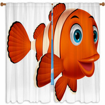 Cute Clown Fish Cartoon Window Curtains 52528156