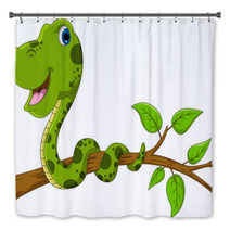 Cute Green Snake Cartoon Bath Decor 53860513