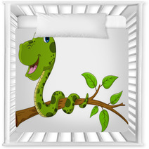 Cute Green Snake Cartoon Nursery Decor 53860513