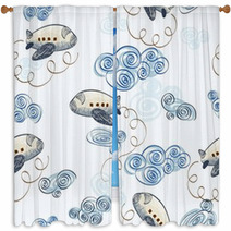 Cute Hand Draw Seamless Pattern For Boy Window Curtains 59854361