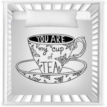 Cute Hand Drawn Tea Cup With Lettering Nursery Decor 68246433