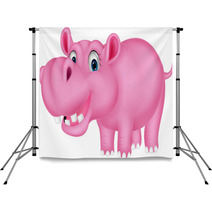 Cute Hippo Cartoon Backdrops 67013525