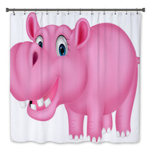Cute Hippo Cartoon Bath Decor 67013525