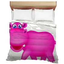 Cute Hippo Cartoon Bedding 47910917