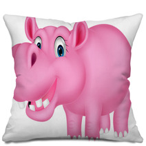 Cute Hippo Cartoon Pillows 67013525