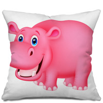 Cute Hippo Cartoon Pillows 67014074