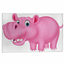 Cute Hippo Cartoon Rugs 67013525