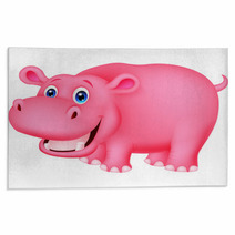 Cute Hippo Cartoon Rugs 67014074