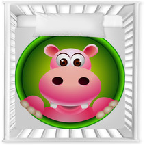 Cute Hippo Head Cartoon Nursery Decor 44679794