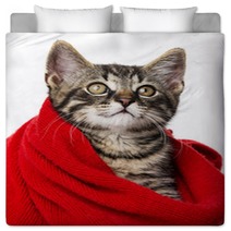 Cute Kitten With A Red Scarf Bedding 66021345