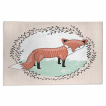 Cute Little Fox Illustration For Children Rugs 60199009
