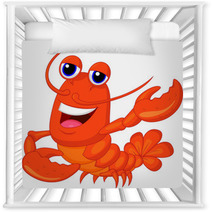 Cute Lobster Cartoon Presenting Nursery Decor 56990831