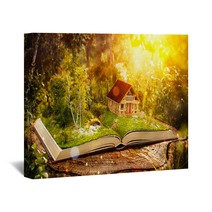 Cute Magical Log House Wall Art 113060081