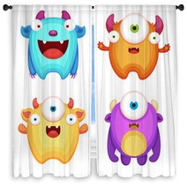 Cute Monsters Window Curtains 57765433