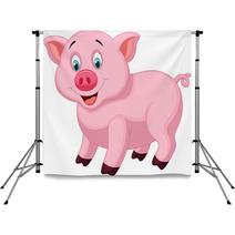 Cute Pig Cartoon Backdrops 56991465
