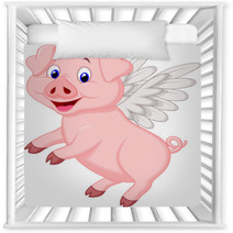 Cute Pig Cartoon Flying Nursery Decor 58466544