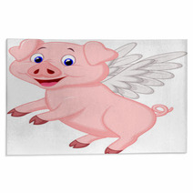 Cute Pig Cartoon Flying Rugs 58466544