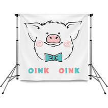 Cute Pig Vector Illustration Backdrops 237117226