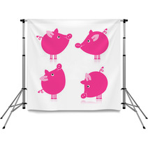 Cute Piggy For Your Design Backdrops 54009219