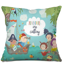Cute Pirates And Beautiful Mermaids Pillows 215256836