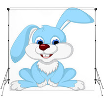 Cute Rabbit Cartoon Posing Backdrops 61478029