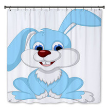 Cute Rabbit Cartoon Posing Bath Decor 61478029