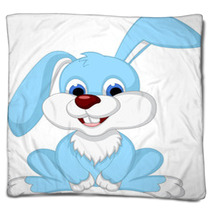 Cute Rabbit Cartoon Posing Blankets 61478029
