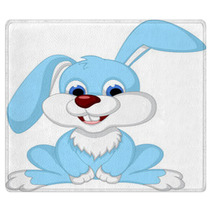 Cute Rabbit Cartoon Posing Rugs 61478029