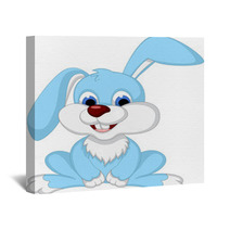 Cute Rabbit Cartoon Posing Wall Art 61478029