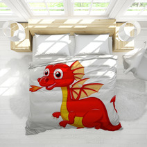 Cute Red Dragon Cartoon Bedding 58171881