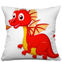 Cute Red Dragon Cartoon Pillows 58171881