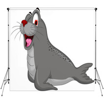 Cute Seal Cartoon Backdrops 80417318