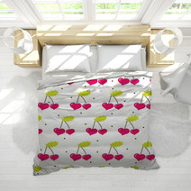 Cute Seamless Pattern With Cherry . Bedding 61429121