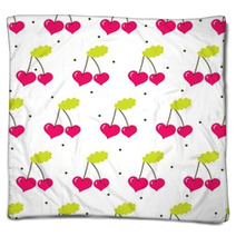 Cute Seamless Pattern With Cherry . Blankets 61429121