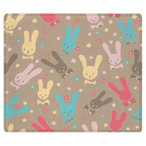 Cute Seamless Rabbits Rugs 63894686