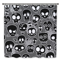 Cute Skulls Pattern Bath Decor 107656014