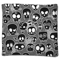 Cute Skulls Pattern Blankets 107656014
