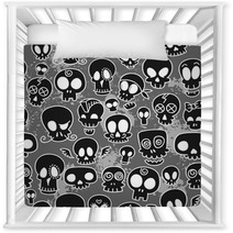Cute Skulls Pattern Nursery Decor 107656014